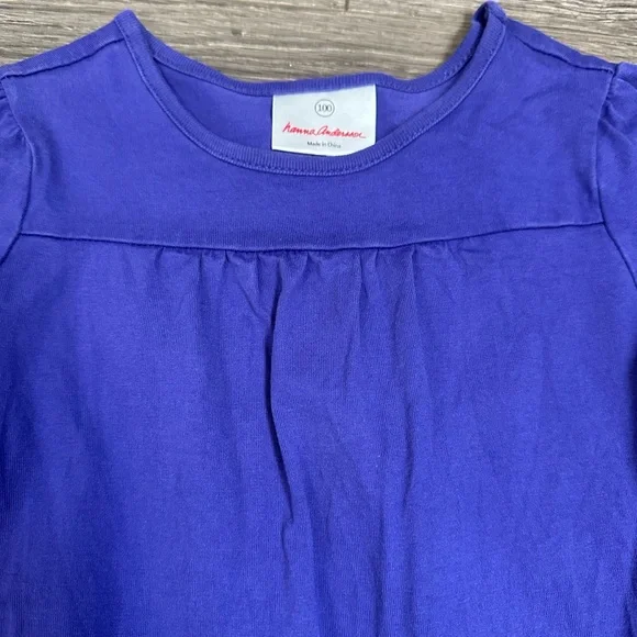 Hanna Andersson Girls 4 (100) Purple Peacock dress - Picture 3 of 5